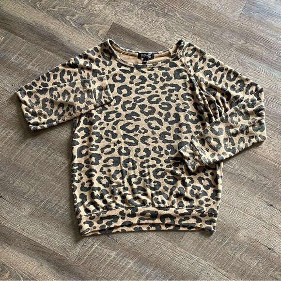 BUFFALO David Bitton Leopard Sweater Soft Animal Print Small Top - Picture 2 of 12
